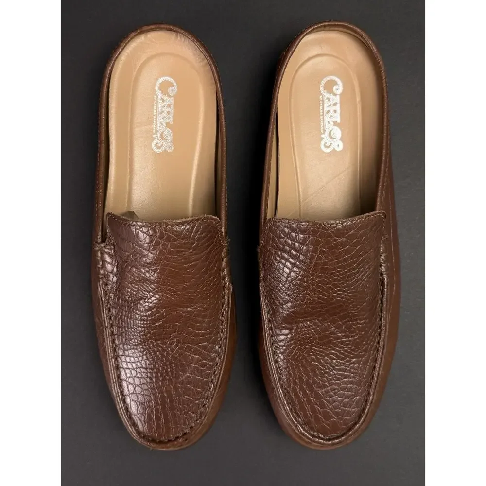 Carlos Santana Cronos Alligator Mule Men’s US 7D EU 40 Brown Leather Slip-On